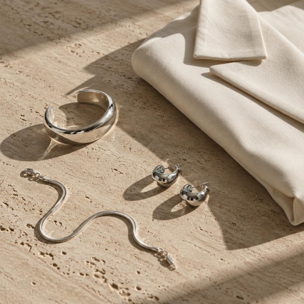 Chrome jewellery still life